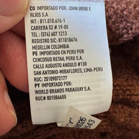 American Eagle Cable Knit Long Sleeve Pullover Preppy Sweater Brown Size M - Picture 7 of 13